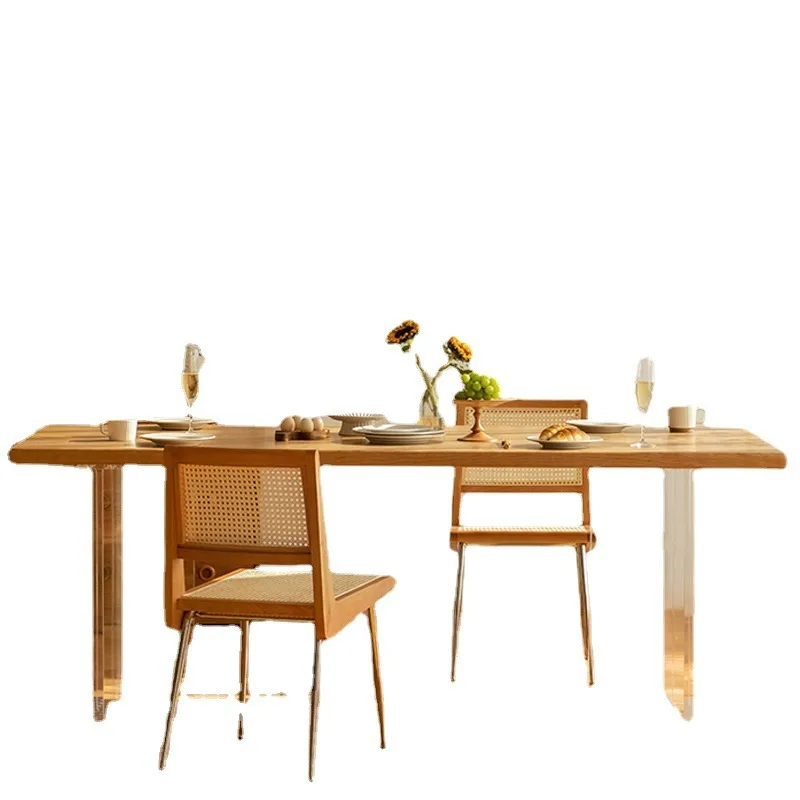 

Nordic, solid wood, dining table, acrylic, transparent, suspended, creative, household, combination