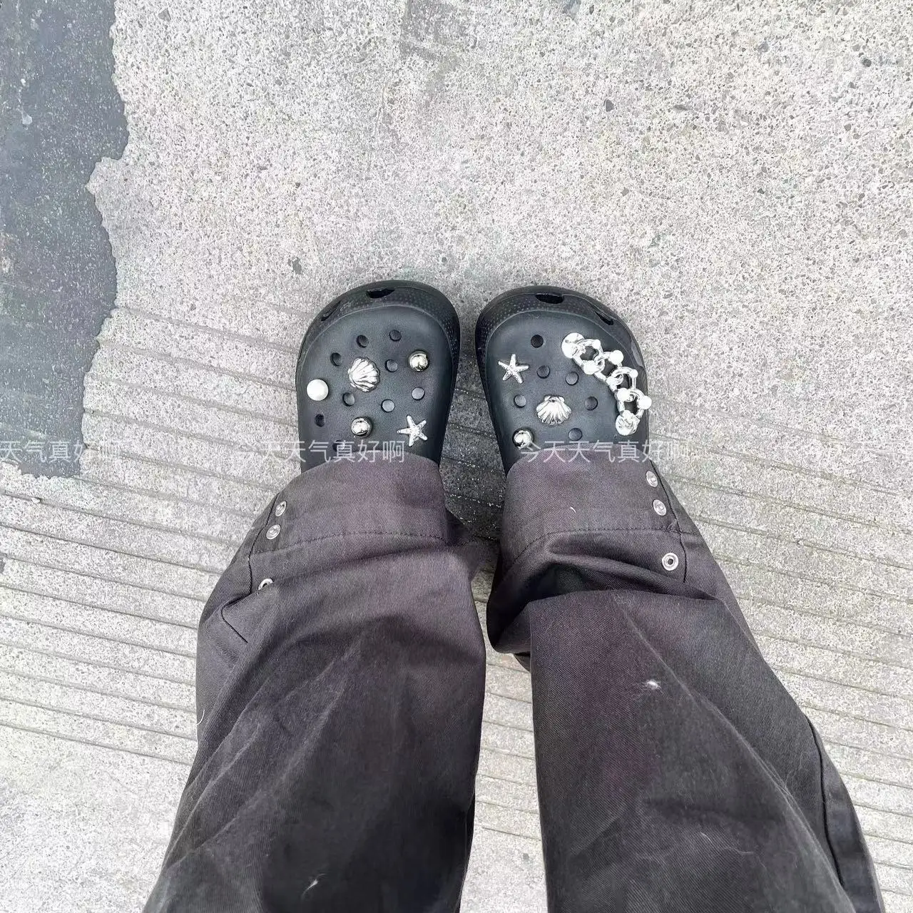 Shoe Charms DIY Shell Starfish Chain Shoe Decoration Buckle For Hole Shoe Charm Accessories Detachable Chain Shoe Accessory