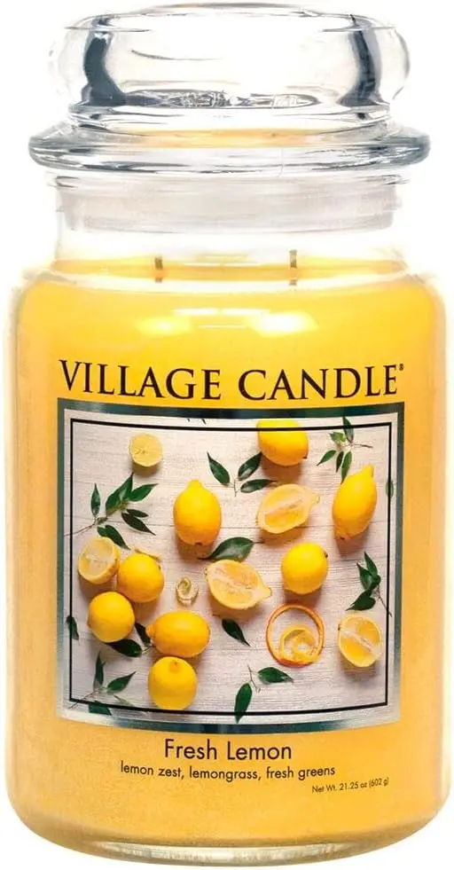 Vela Aromática con Aroma a Limón Fresco en Frasco de Boticario Grande, Amarillo, 21.25 oz para Aromatizar el Hogar