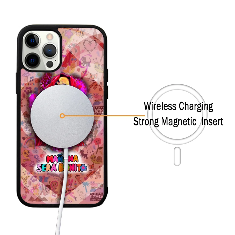 Karolg Manana Sera Bonito Phone Case For IPhone 11 12 13 14 15 Plus Pro Max Mirror Acrylic Cover For Magsafe Wireless Charging