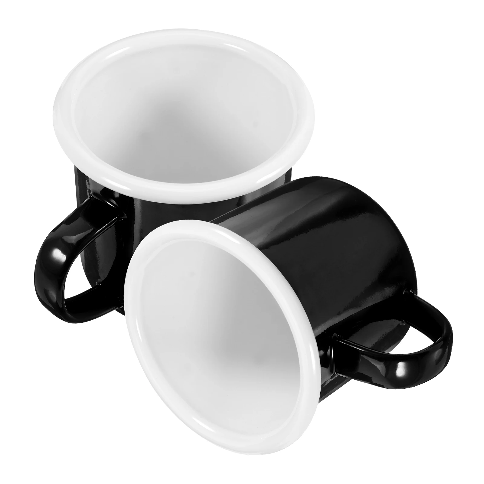 

2 Pcs Vintage Mug Reusable Coffee Cups Cute Mugs Insulated Tea Enamel Bulk Extra Thick
