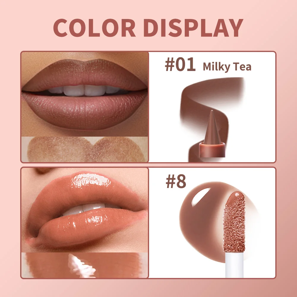 مجموعة تحديد الشفاه وملمع الشفاه ثلاثية الأبعاد تركيبة ترطيب مرطبة تحديد الشفاه للمناسبات المتعددة الاستخدام مكياج طبيعي