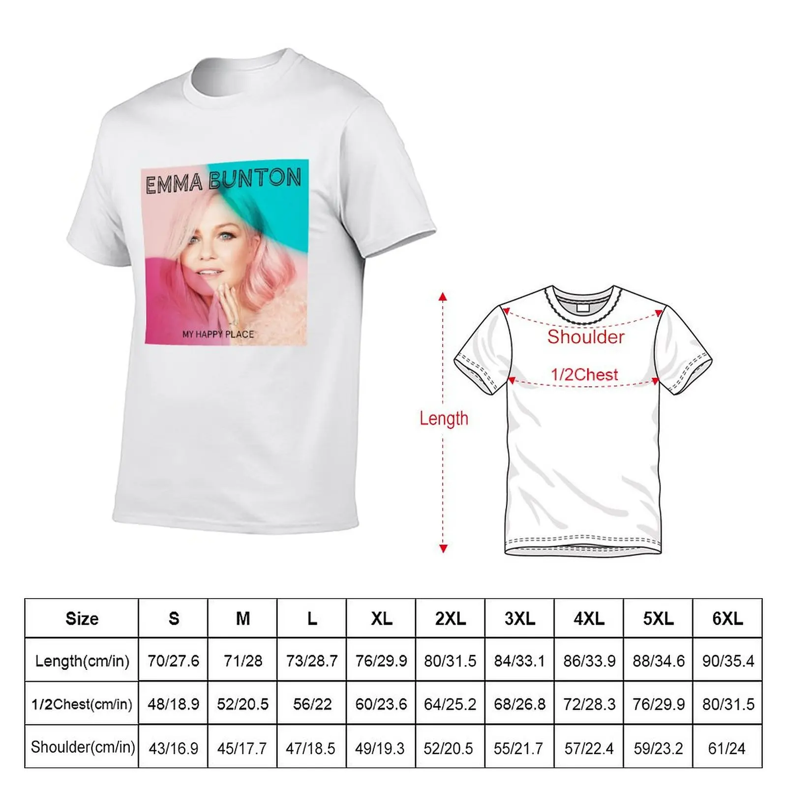 تي شيرت إيما بونتون ماي هابي بليس تي شيرت للرجال من القطن المضحك تي شيرت قطني