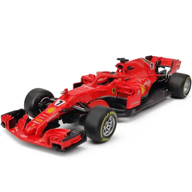 Bburago 1:43 Ferrari 2018 SF71 7 5 Formula car Acrylic dust cover  simulation decoration collection gift toy die-casting model