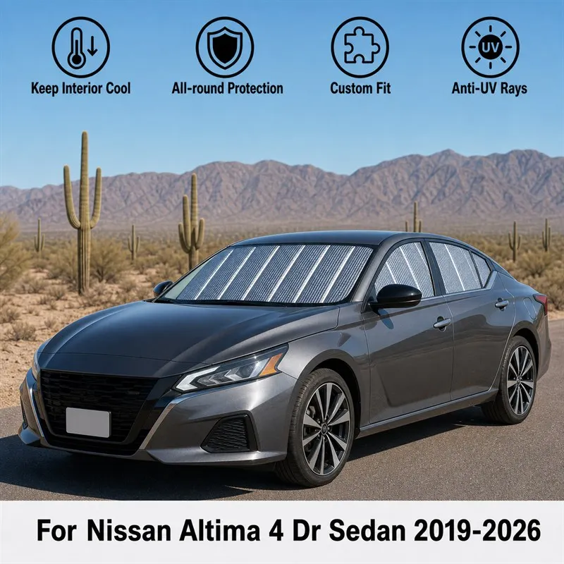 For Nissan Altima 4 Dr Sedan 2019-2026 Full Set Car Window Sunshades UV Block Privacy Heat Insulated Foldable Car Curtain
