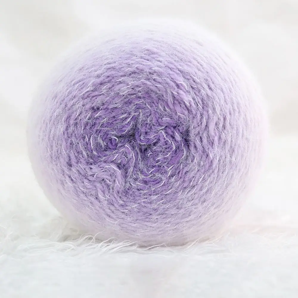 200g/Rolle Langlebiges Farbverlauf-Wollgarn Mehrfarbiges Strick- und Häkelgarn Handgemachtes Weiches Langes Velourgarn für Mützen und Pullover – Detail 11