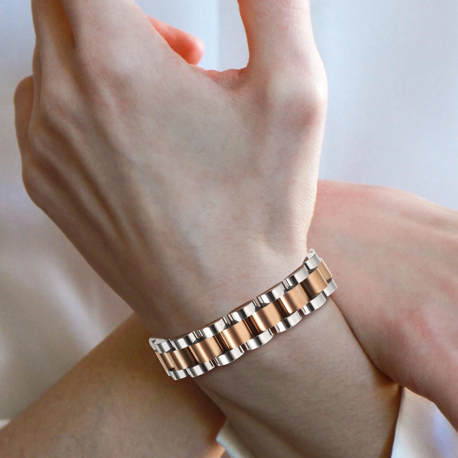 

Hematite Bracelet Men's Heavy Metal Novelty Bracelets Mens Stainless Steel Unisex and Women