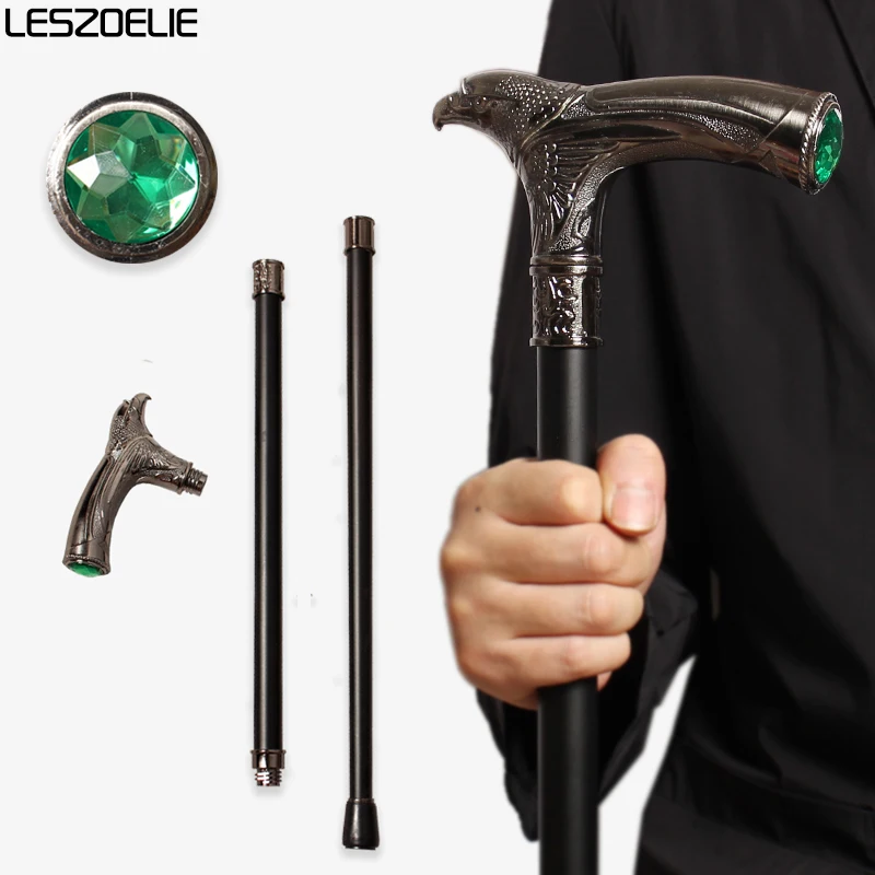 emerald-green-diamond-eagle-head-walking-stick-luxury-elegant-fashionable-vintage-women's-man-canes-stylish-walking-cane