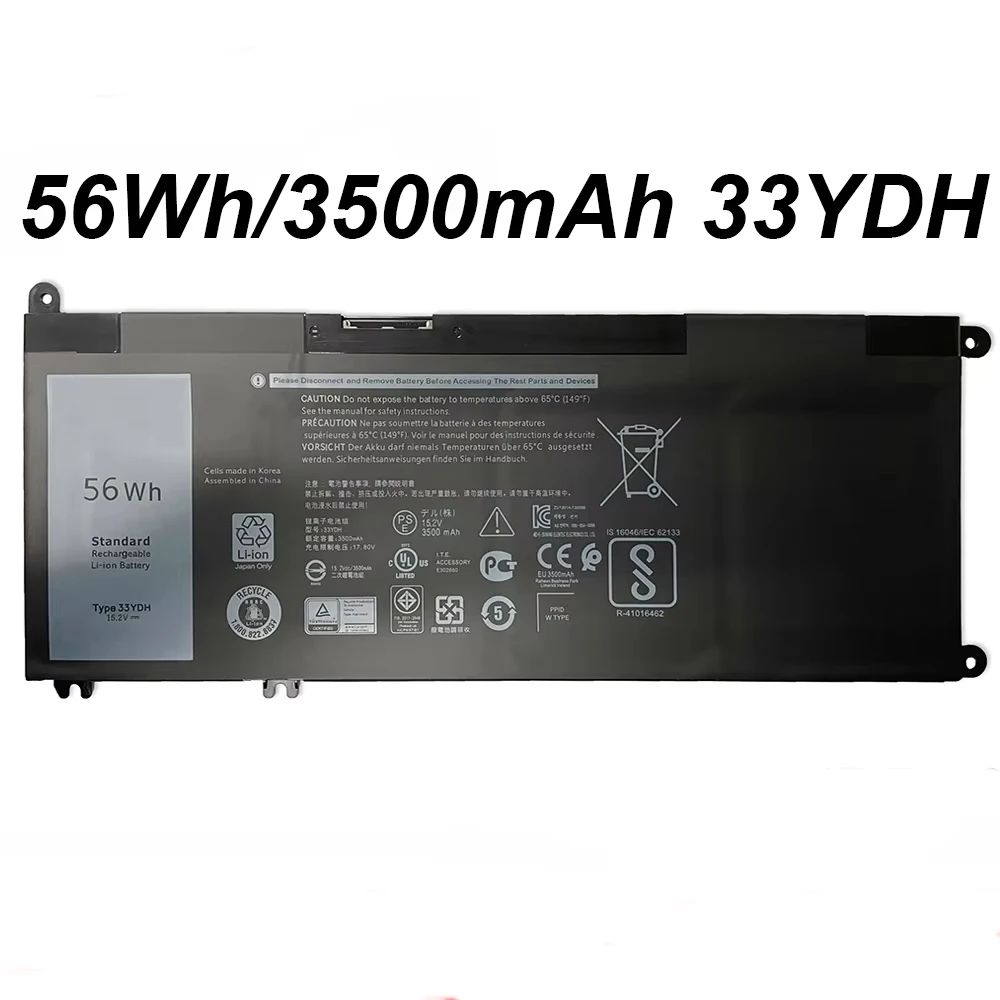 

Новый аккумулятор для ноутбука 15,2 В, 56 Втч, 33YDH 99NF2 для Dell Inspiron 13 3380 14 3490 15 7577 7588 17 7000 7773 Inspiron G3 15 3579 Series