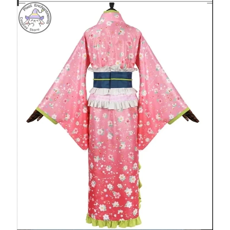 ADFF15DY2025Kanroji Mitsuri Cosplay Anime Costume Women Pink Kimono Dress Outfits Halloween Carnival Party Disguise S【【【 view 2