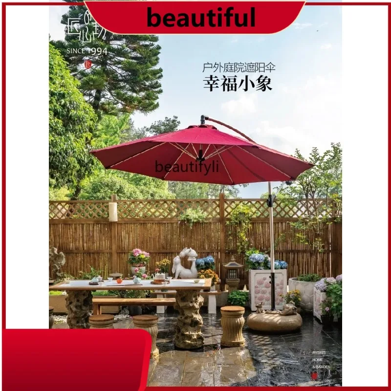 

Chinese Courtyard Garden Outdoor Sunshade Terrace Table and Chair Side Column Sun Umbrella h
