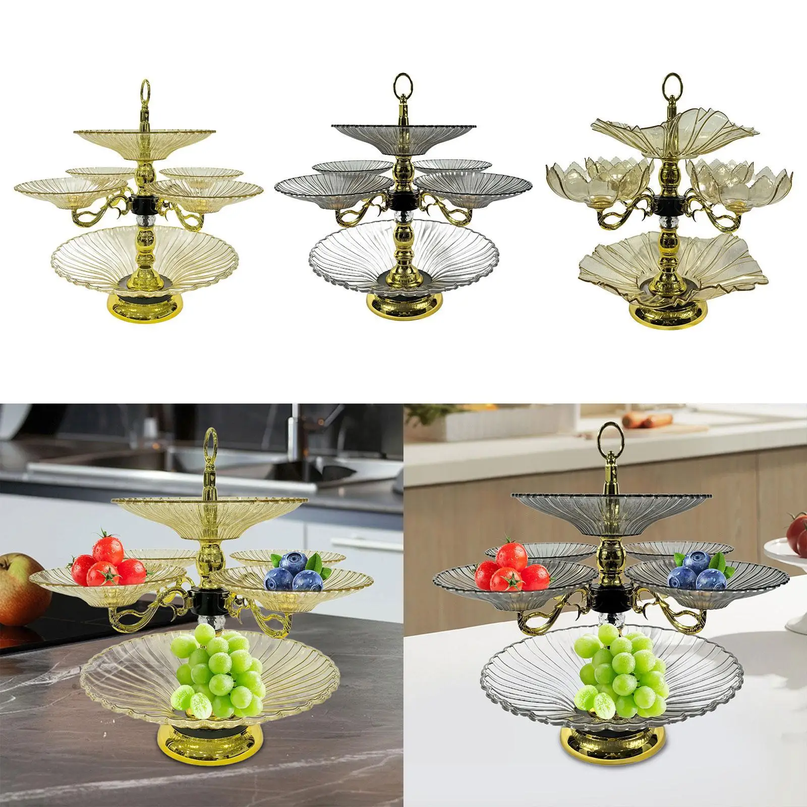 Rotating Snack Serving Tray Decorative Fruit Plate for Home Restaurant Hotel