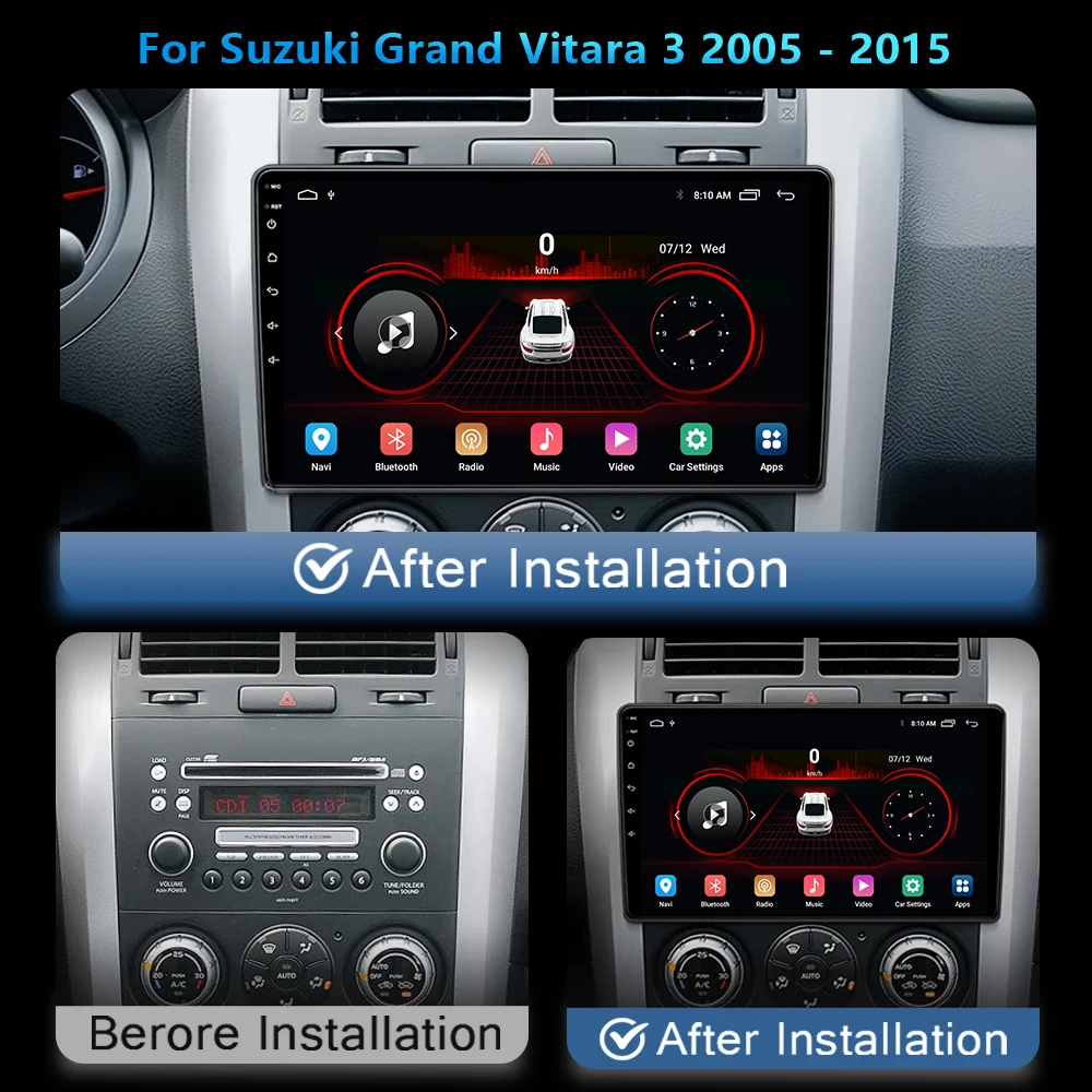 

2 Din Android 13 Carplay Car Radio for Suzuki Grand Vitara 3 2005 - 2015 Multimedia Player Navigation GPS Stereo DVD Head Unit