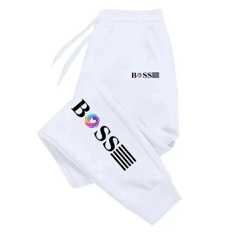 Pantalones deportivos de hombre 2026 nuevos para correr y ocio diario, con estampado de letras Boss, pantalones deportivos de fitness para hombre, joggers