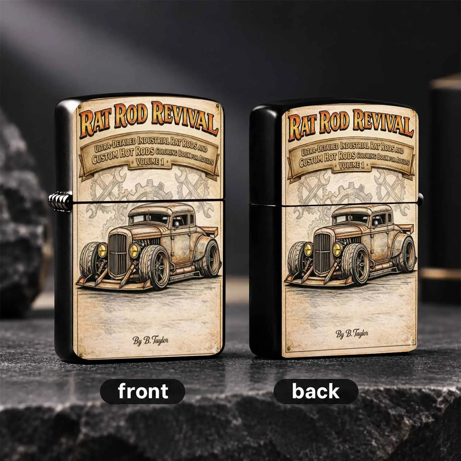 Vintage Rat Rod Revival Themed Lighter, Distressed Industrial Custom Hot Rod Style, Portable Unique Decor Accessory, Perfect For Car Enthusiasts, Daily Multi-scene Use, Exquisite Collectible Gift A Humorous And Interesting Lighter