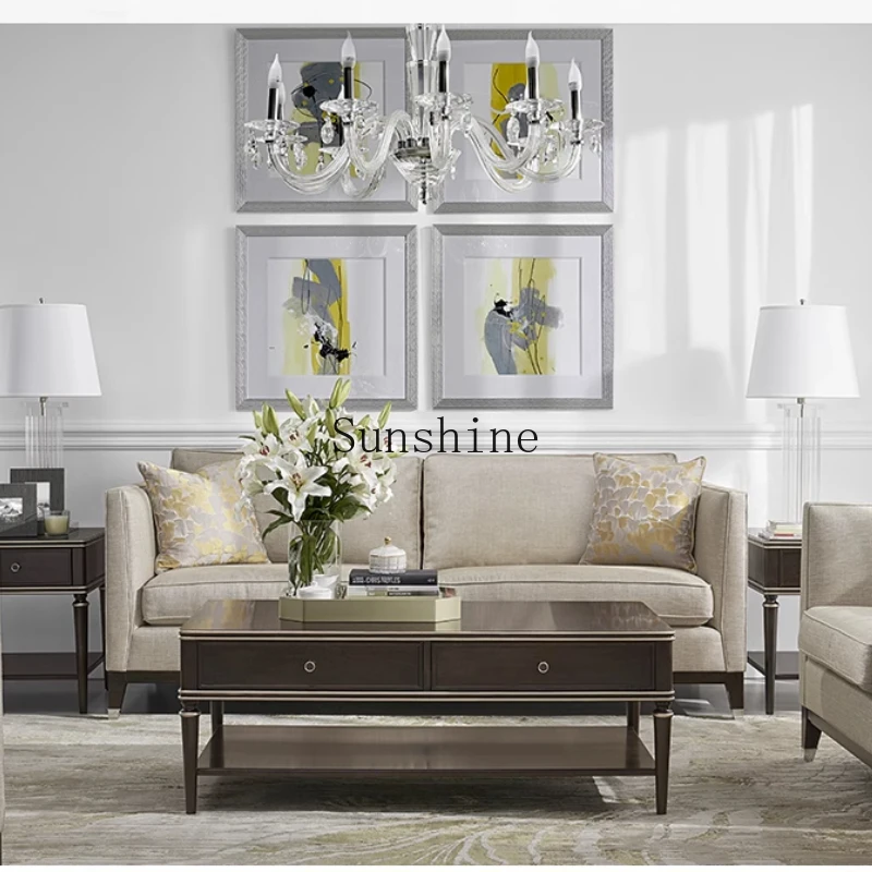 

Modern simple fabric straight row three-person small apartment living room modern single sofa