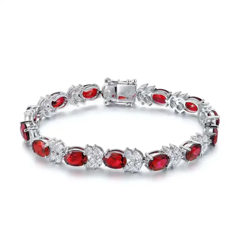

Custom Bracelet for Women 925 Sterling Silver Gemstones Diamond Set
