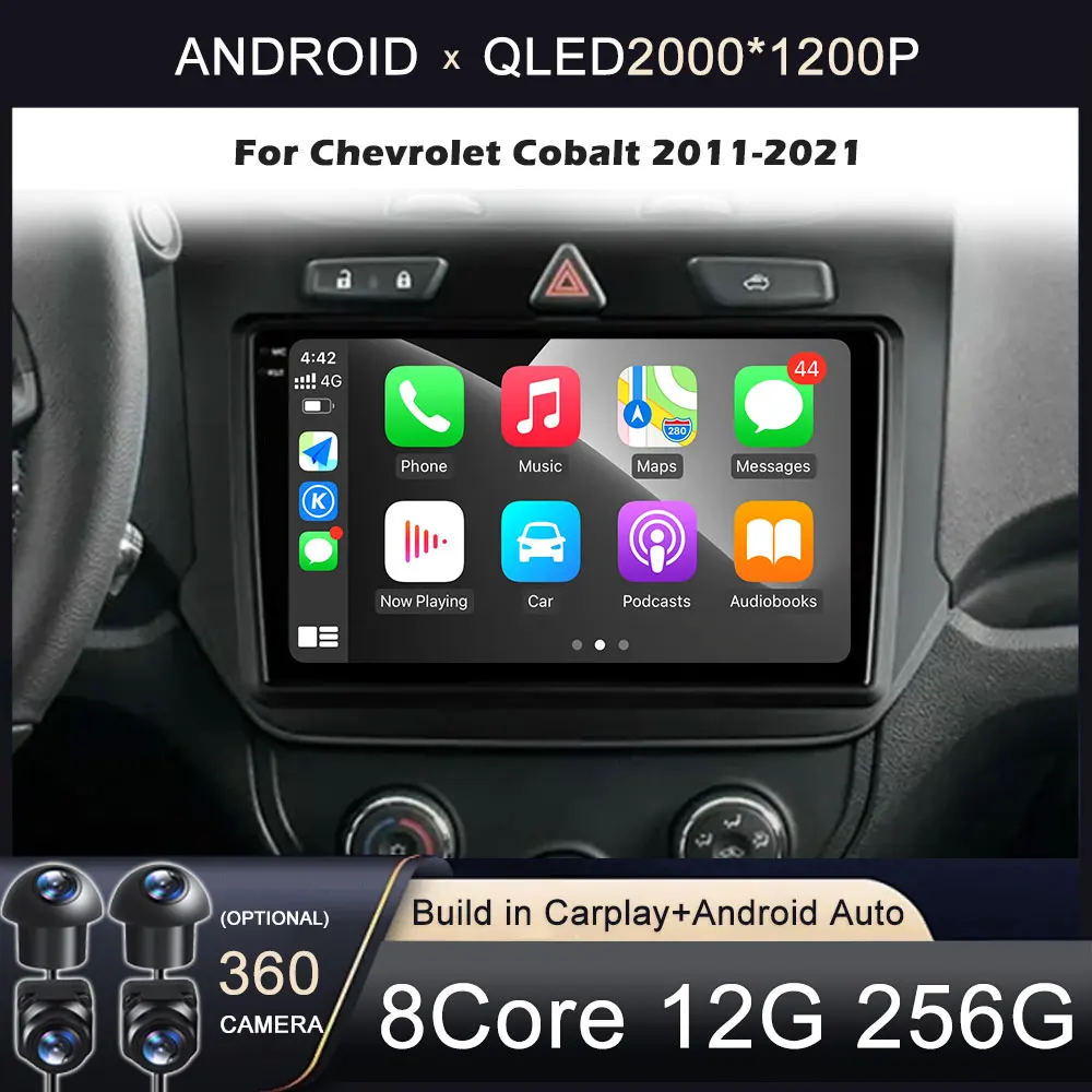 

Carplay Android Auto Car Radio For Chevrolet Cobalt 2 2011-2021Multimedia Stereo Video Player Navigation GPS 4G WIFI DSP BT