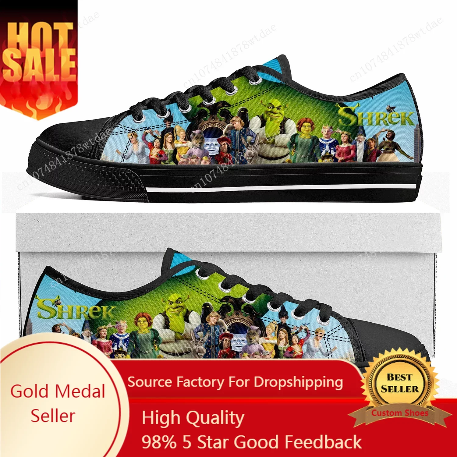 

S-Shreks Low Top Sneakers Womens Mens Teenager High Quality Canvas Sneaker Casual Anime Cartoon Comics Manga Customize Shoes