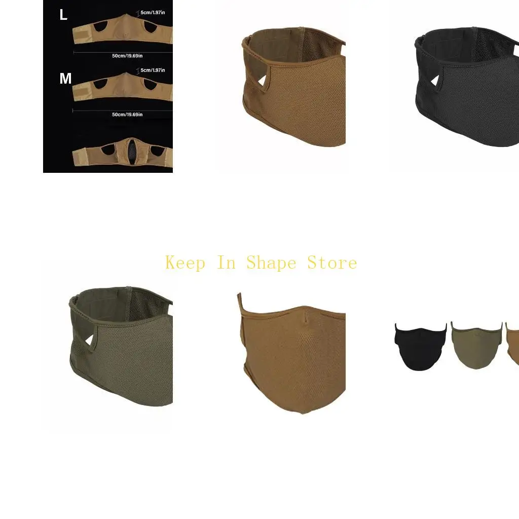 U1JC Outdoor Mask Tactically Face Shield Breathable Elastic Soft Mask Riding Half Face Silicone Mask Gear