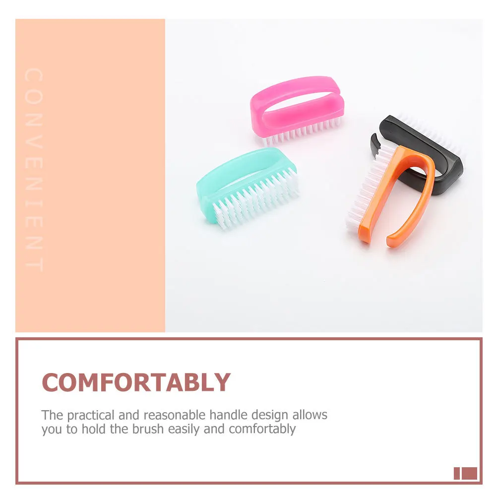 

4Pcs Nail Brushes Durable Compact Fingernail Cleaning Brush for Manicure Nail Art Tools Home Use Professional Dust Removal
