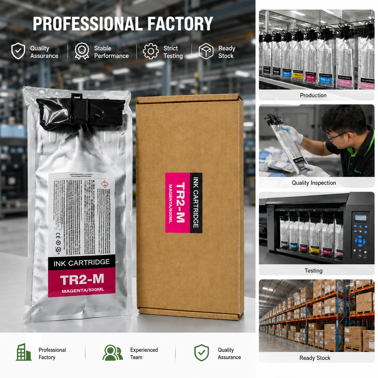 For Roland TrueVIS TR2 Replacement Ink Bag SG-300 SG-540 SG2-300 SG2-540 SG2-640 VG-540 VG-640 SG2-640 SG3-540 VG2-540 500ML