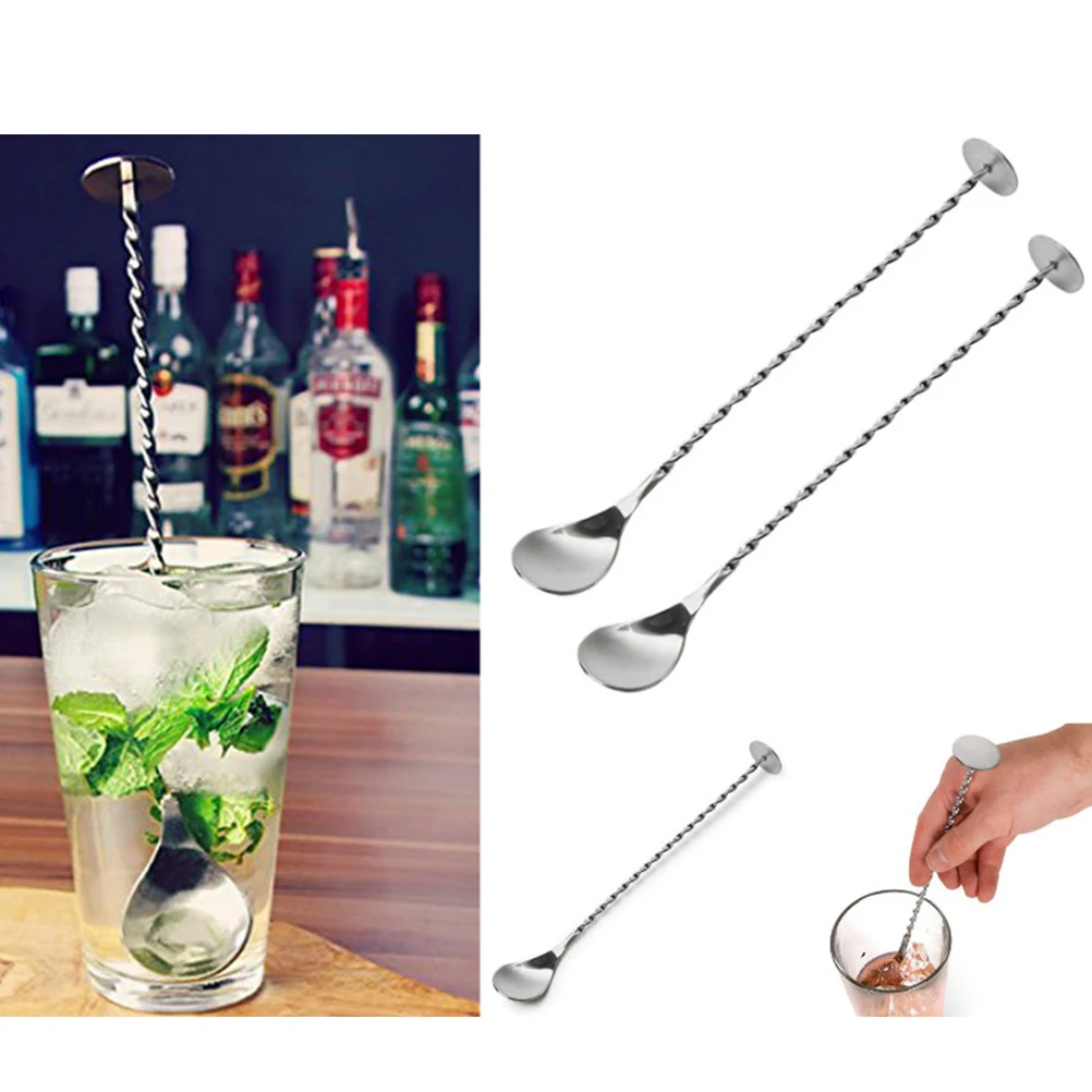 

Cocktail Stirring Spoon Stainless Steel Long Handle Bar Sticks for Drinks Parties Weddings Anniversaries Tall Glass