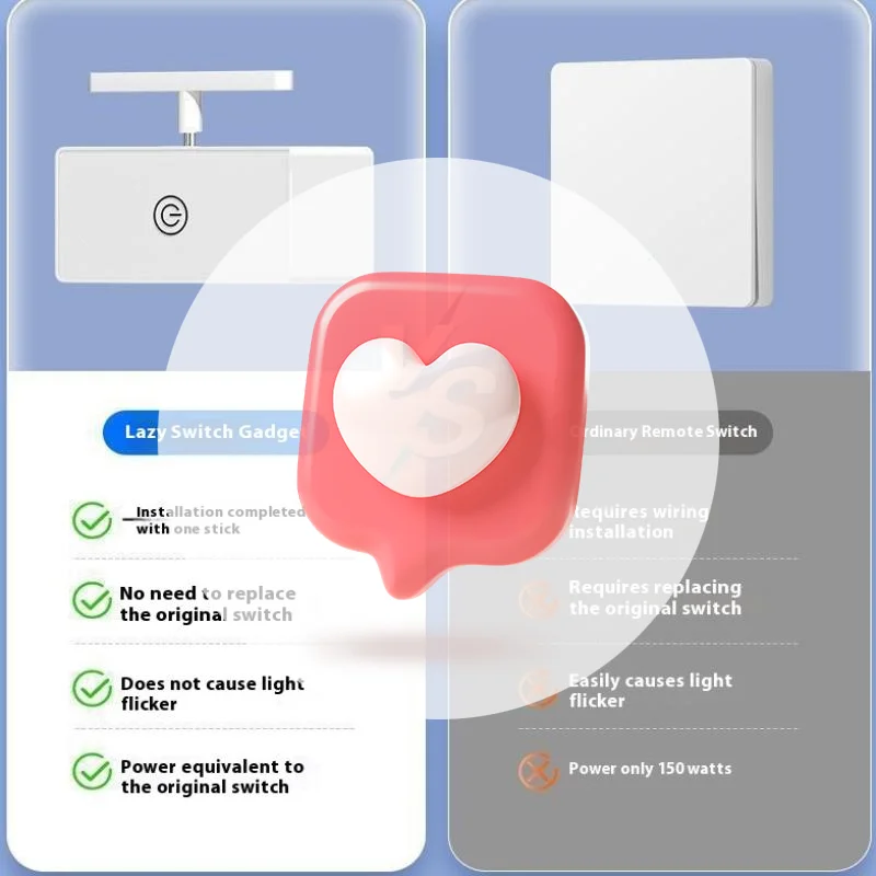 أداة إيقاف الضوء للتحكم اللاسلكي، زر أوتوماتيكي، مفتاح تحكم عن بعد كسول قابل لإعادة الشحن عبر USB