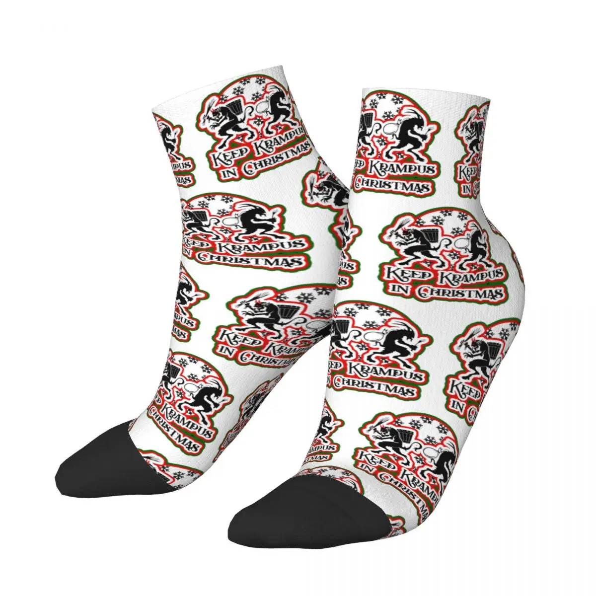 Keep Krampus In Christmas Socks Harajuku Sweat Absorbing Stockings All Season Socks Accessories for Man's Woman's Birthday Gifts