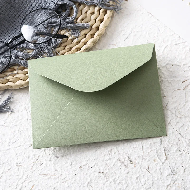 Beautiful Green Envelopes 16*11.7cm Thick Specialty Paper Envelopes Festival Gift Envelope for Friends