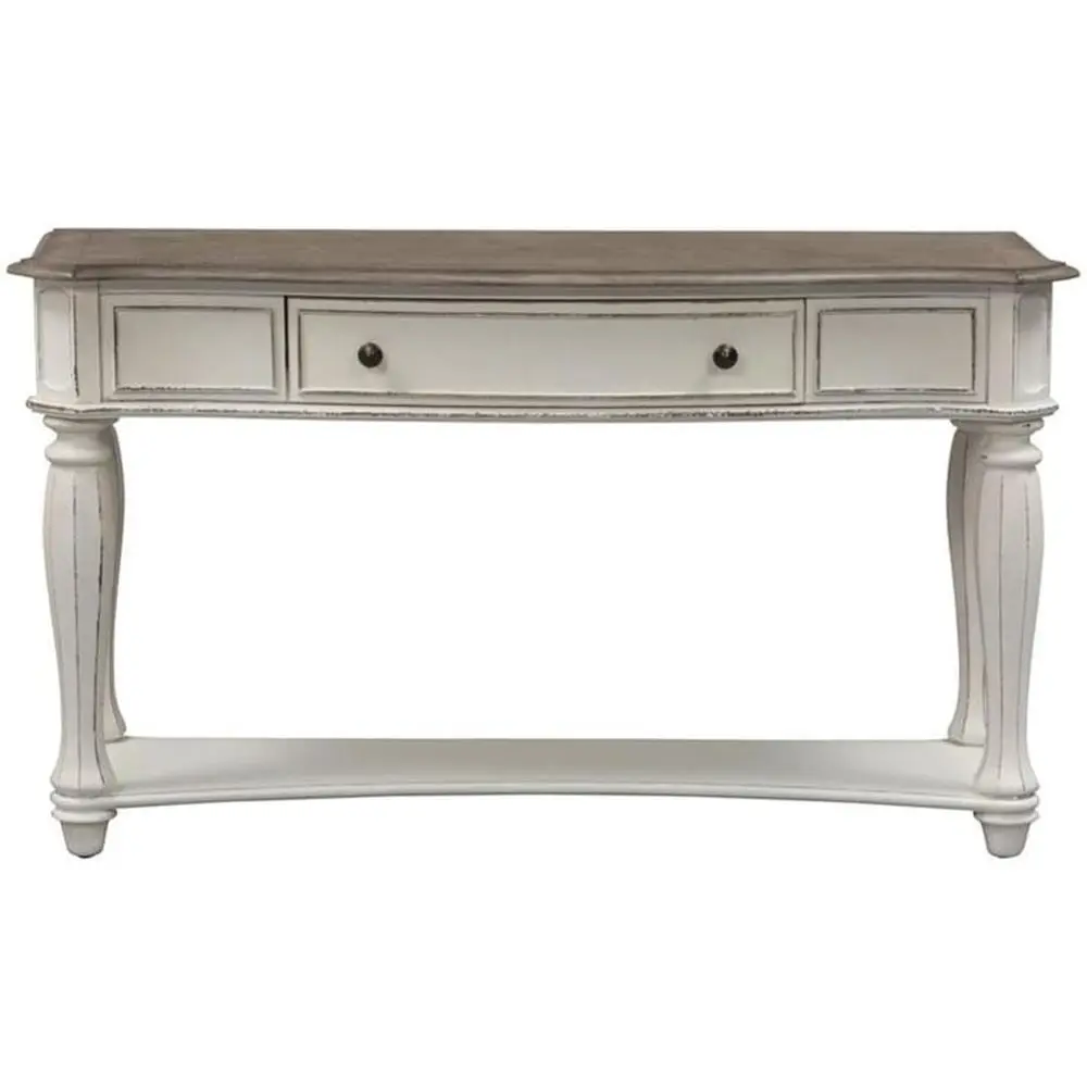 

Magnolia Manor White Soa Table, 52 W x 18 D x 30 H