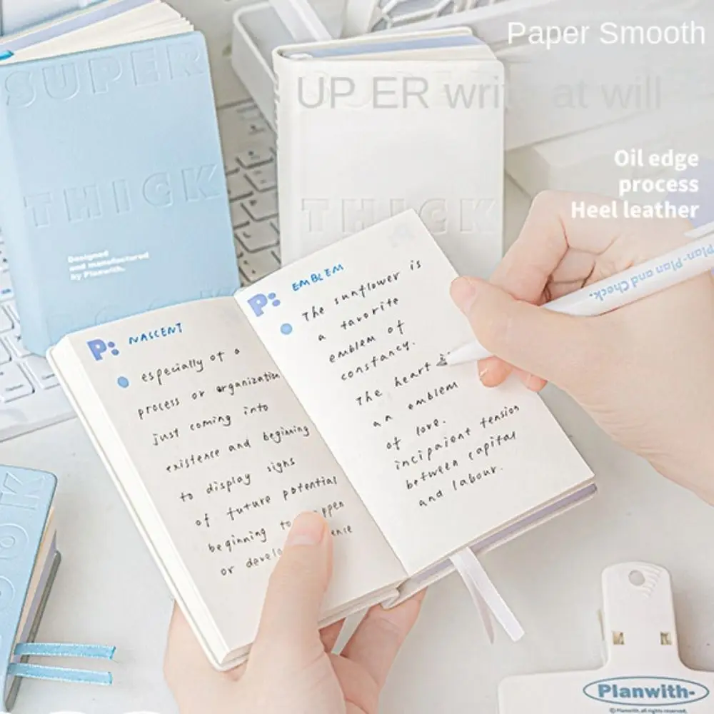 

Waterproof Cover Leather Notebook Square Elegant Pocket Notebook Minimalist Portable Planner Notepad School