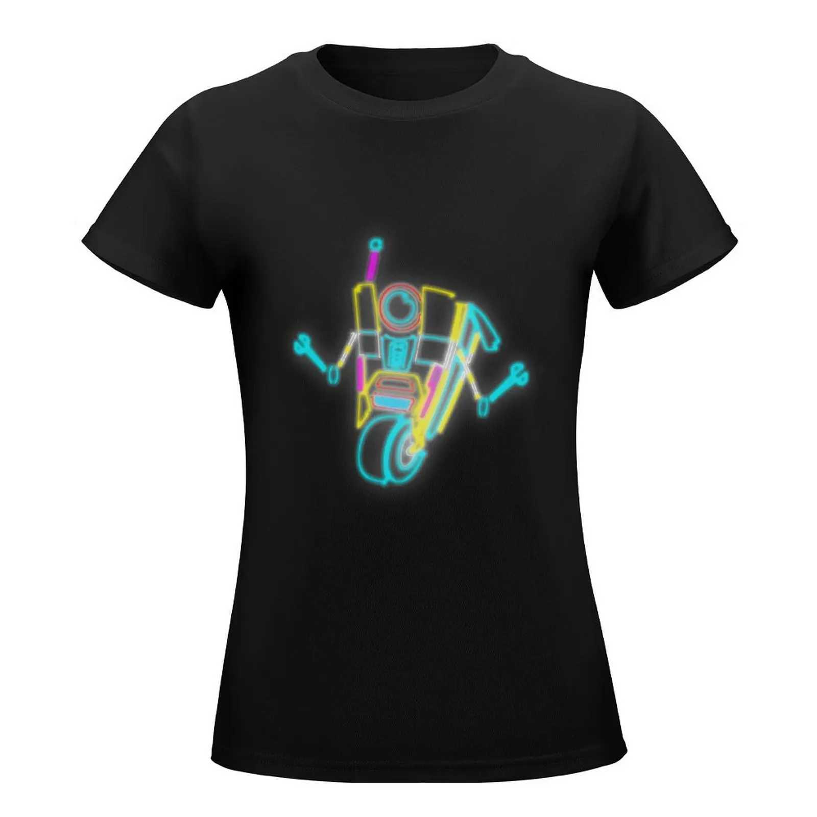 Camiseta feminina Neon Claptrap, roupa de senhora, tops bonitos engraçados, blusa, ajuste solto