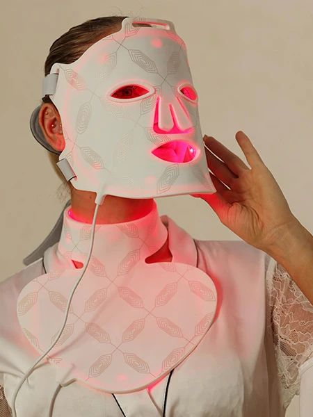 red light led mask 633nm and near-infrared 830nm red light mask for face acne