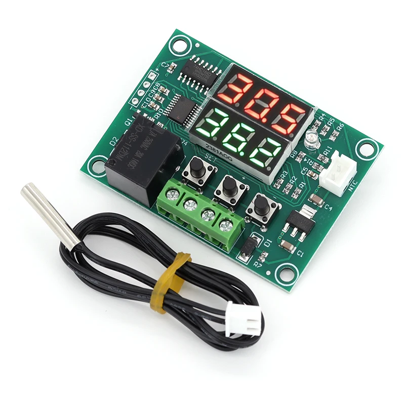 W1209 DC 12V Dual LED Digital Thermostat Temperature Controller temperature Regulator Switch Control NTC 10K Sensor Module STLXY