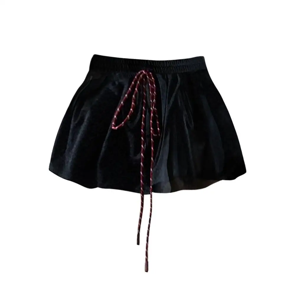 تنورة نسائية رياضية صغيرة منتفخة - تنورة عالية الخصر برباط ومضادة للغواة Y2K ملابس الشارع الصيفية غير الرسمية