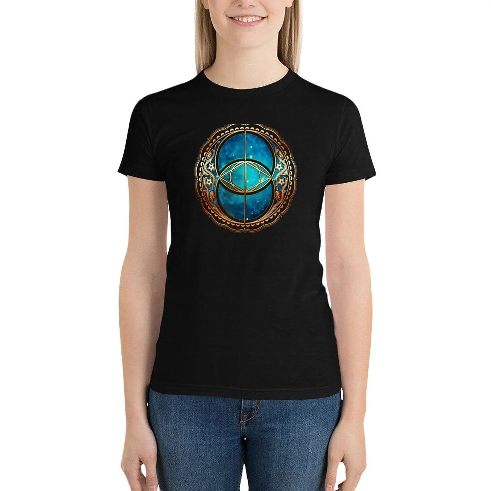 Vesica Piscis, Chalice Well, Celtic Symbol, Avalon, Magic T-Shirt funny aesthetic clothes white t-shirt dress for Women sexy