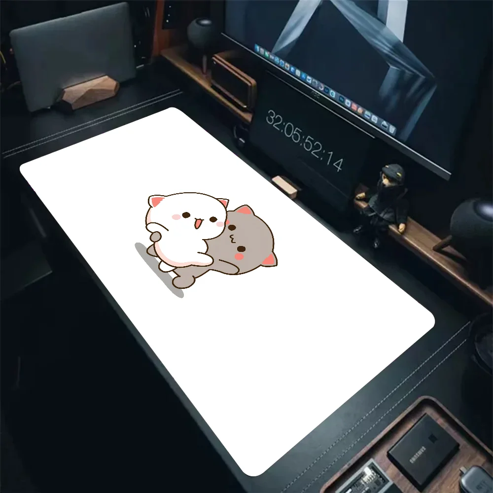 Peach Mochi Cat  Mousepad Mouse Mat Desk Mat With Pad Gaming Accessories Prime Gaming XXL Keyboard Pad