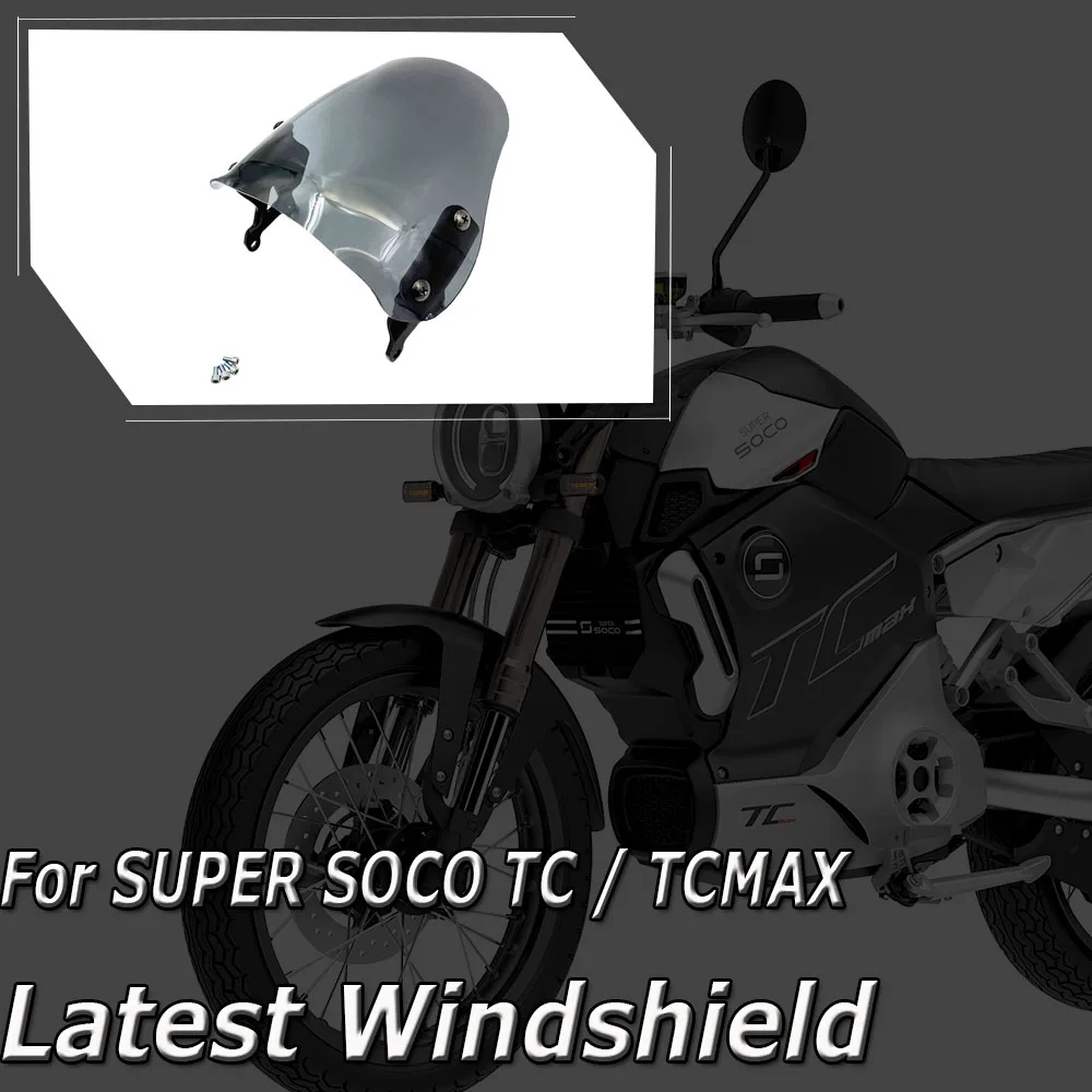 

Подходит для SUPER SOCO TC / TCMAX TC MAX: новейшее модифицированное ветровое стекло, увеличенное переднее ветровое стекло для мотоцикла