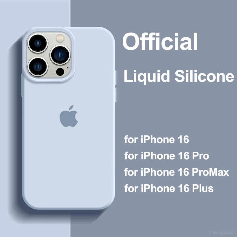 Custodia per telefono in silicone liquido ufficiale originale per Apple iPhone 16 11 14 13 12 15 Pro Max Plus Cover protettiva antiurto Candy