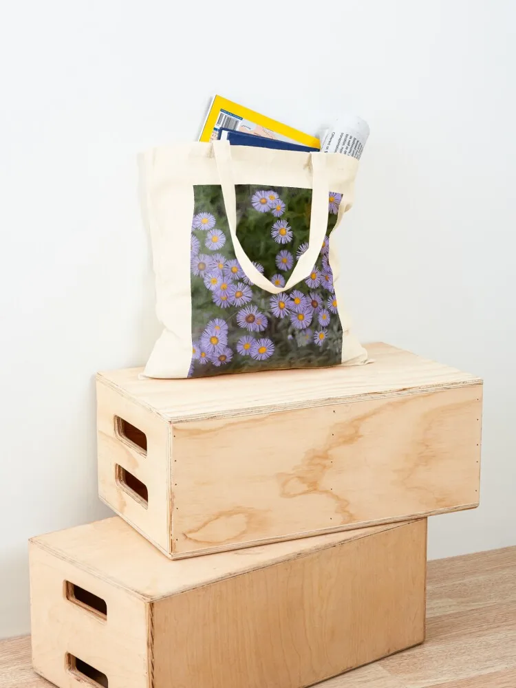 Purple Asters Tote Bag large size bags eco pack Canvas bag for women Lady bag