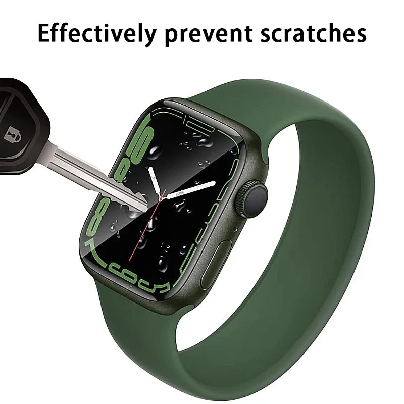9D Soft Glass For Apple Watch series 7 8 9 45mm 41mm 44mm 40mm 42mm 38mm HD Full waterproof Film Screen Protector iWatch 6 SE5 3