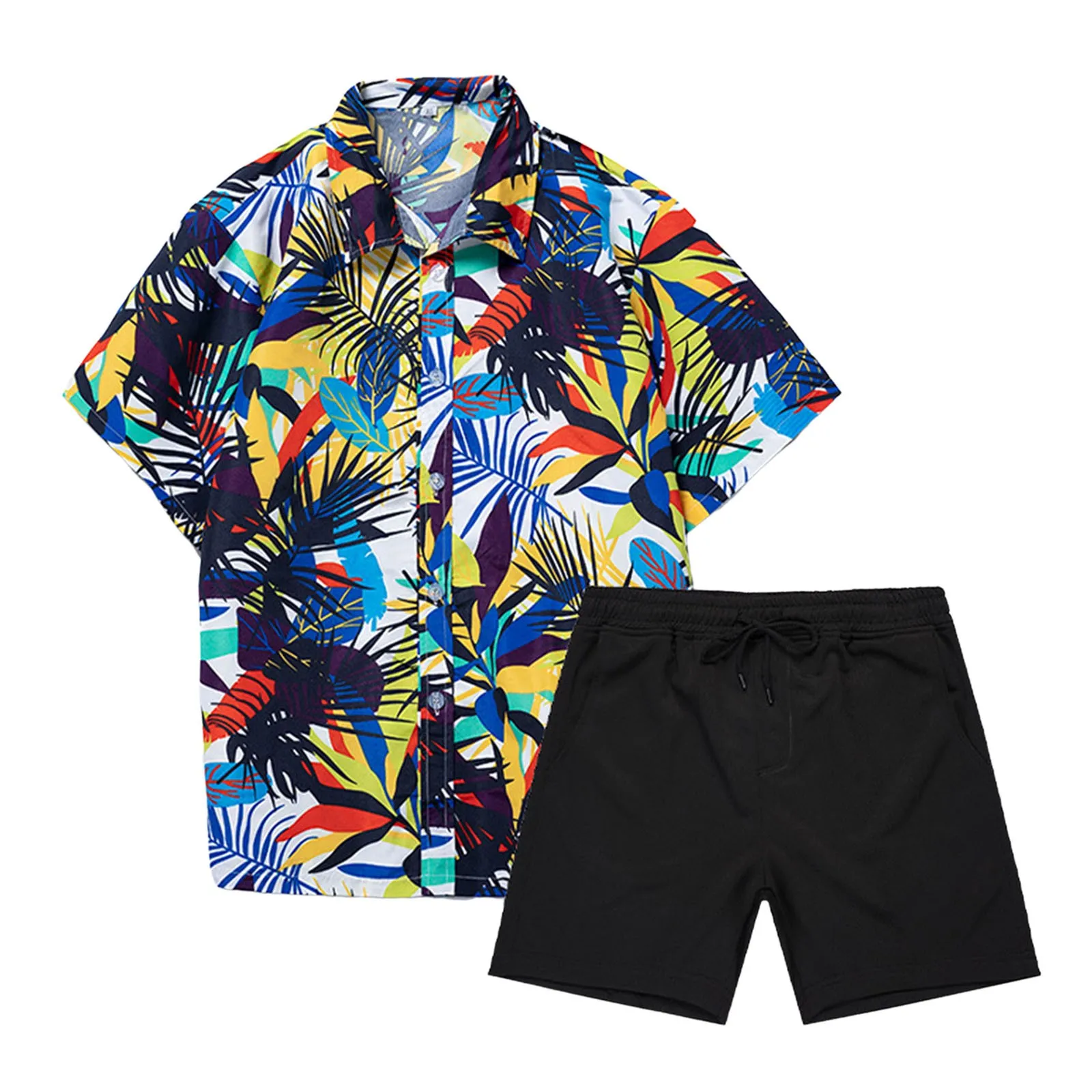 مقلمة البدلة سترة رجالي 2 قطعة عطلة الشاطئ مجموعة القمصان والسراويل دعوى ملابس رجالي سليم صالح تان البدلة #5