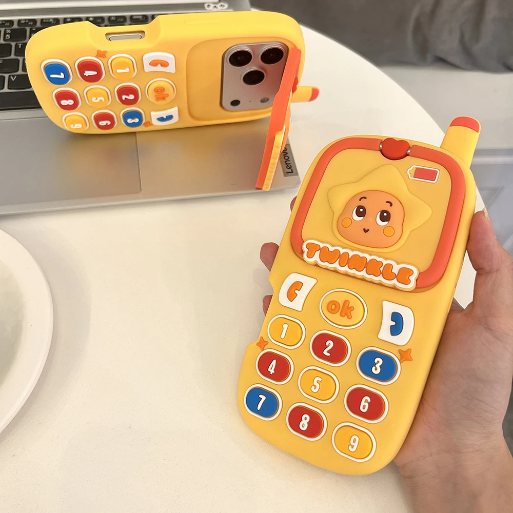 

3D-чехол-подставка «Звездный брат» для iPhone 17 16 15 14 13 12 Pro Max Plus, мультяшный силиконовый защитный чехол