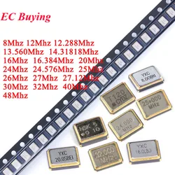10Pcs/lot 3225 SMD Passive Quartz Crystal Oscillator 8Mhz 10Mhz 12Mhz 16Mhz 20Mhz 24Mhz 26Mhz 30Mhz 32Mhz 40Mhz 48Mhz 8.000Mhz