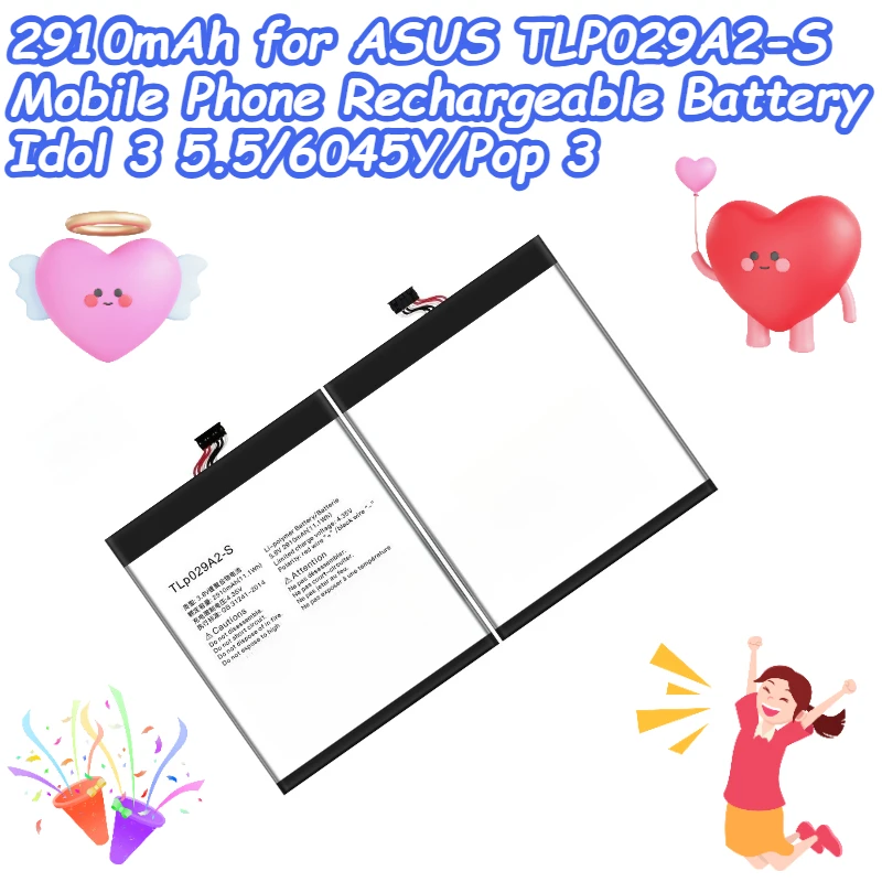 

2910mAh for ASUS TLP029A2-S Mobile Phone Rechargeable Battery Idol 3 5.5/6045Y/Pop 3