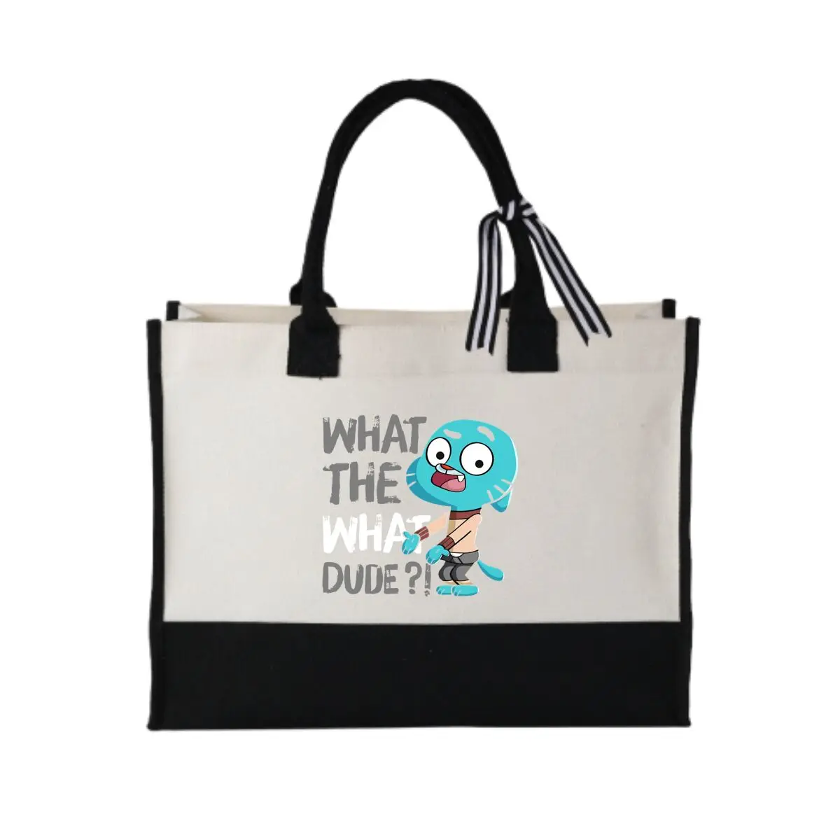 

Гамбол Что чувак! Мультяшная графическая модная большая вместительная женская сумка-тоут, многоразовая праздничная подарочная сумка