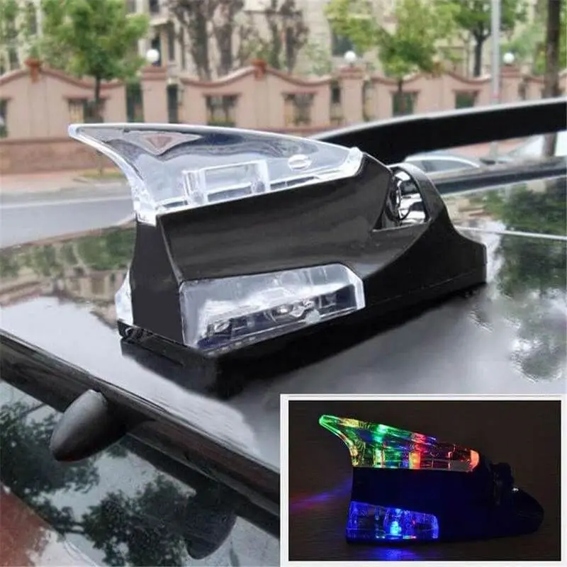 

Wind Power Shark Fin Shaped Car Antenna Receiving Signal Styling Light Warning LED Accessories Auto Antenna Flashing car