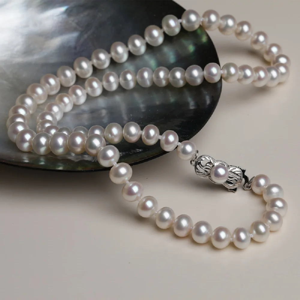Gorgeous Jewelry AAAA8-9mm Natural Japanese Pearl Necklace 16in/18in - Supports Customized Sizes