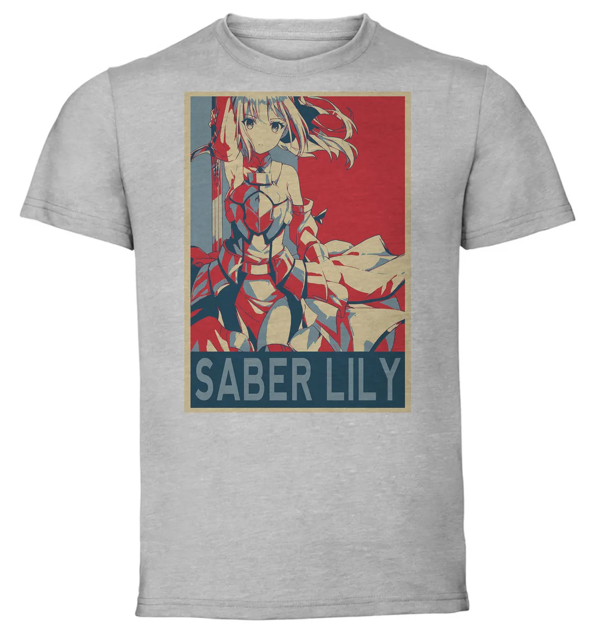 T-Shirt Unisex - Grey - Propaganda - Fate Grand Order Saber Lily